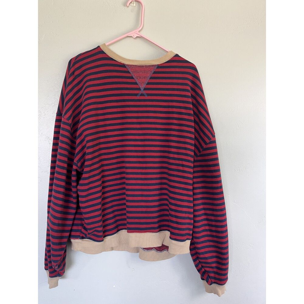 Free People We the Free Classic Striped Oversized Sweatshirt Nautical Size M